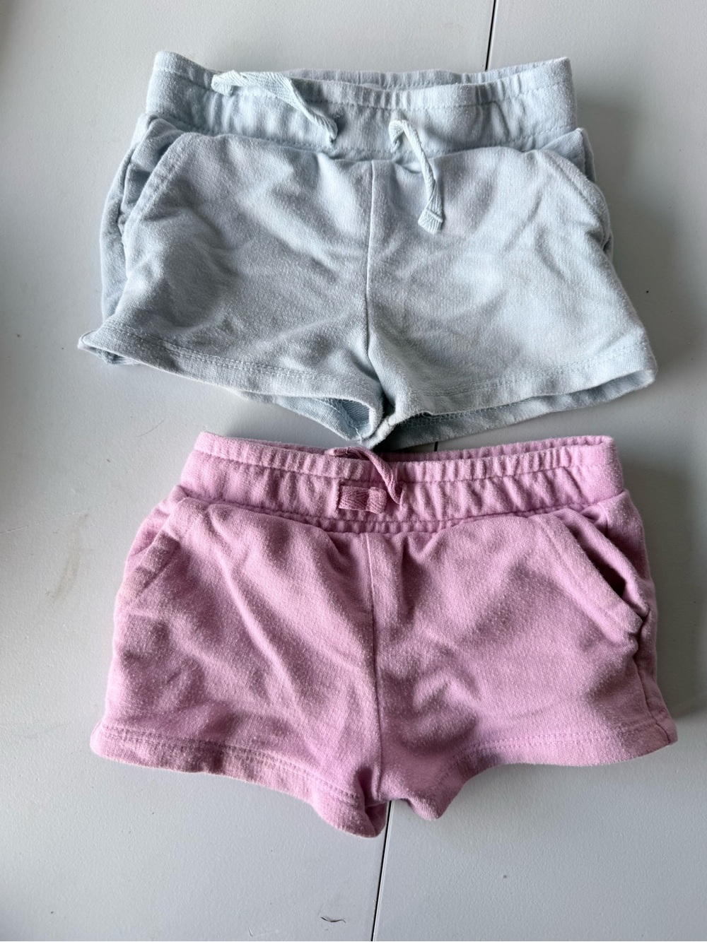 Cat & Jack Pink and Light Gray Girls' Cotton Drawstring Shorts